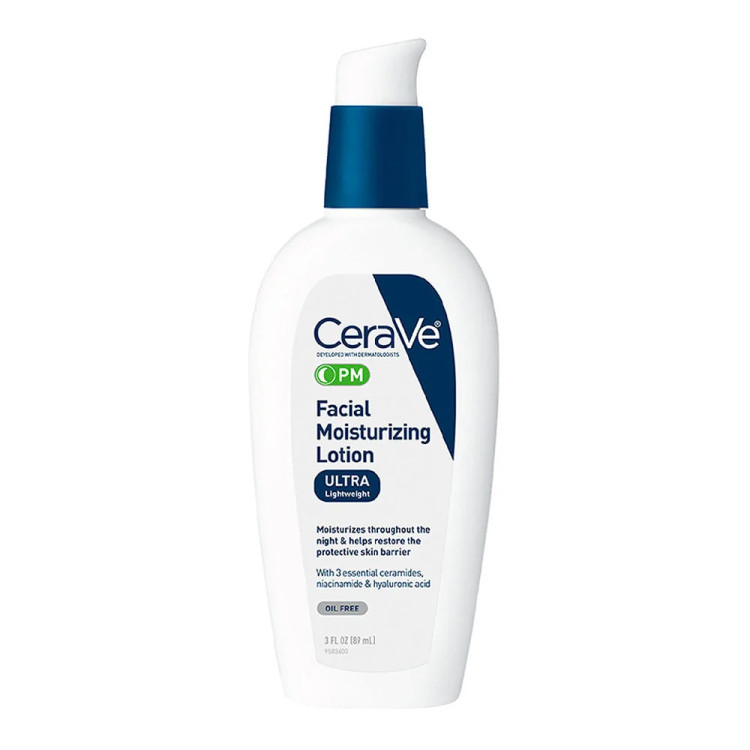 لوسیون مرطوبکننده شب صورت سراوی PM مدل Facial Moisturising Lotion حجم 89 میلیلیتر