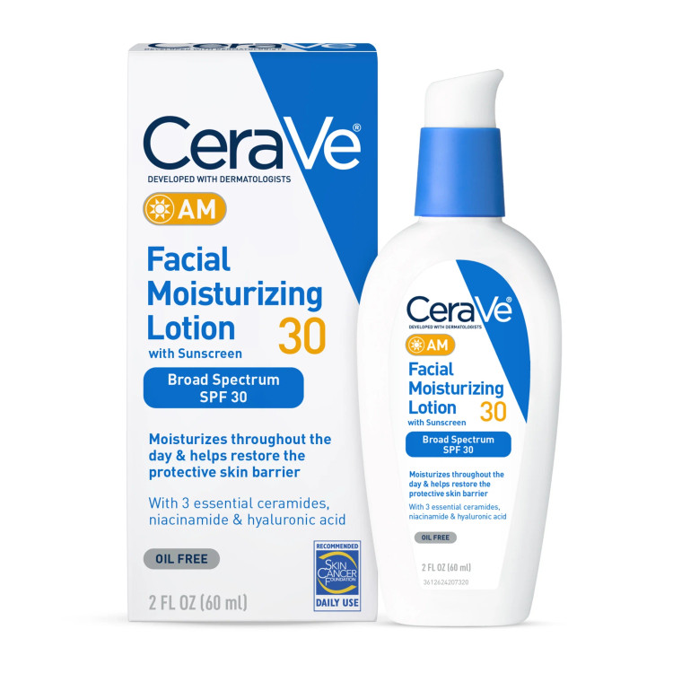 لوسیون مرطوبکننده روز صورت سراوی SPF30 مدل AM حجم 89 میلیلیتر