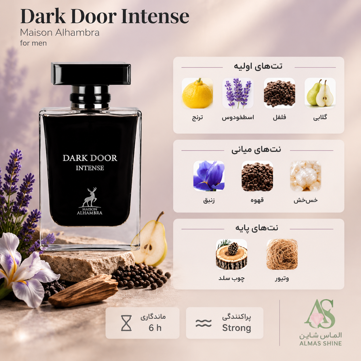 ادو پرفیوم مردانه Maison Alhambra Dark Door Intense حجم 100 میلیلیتر