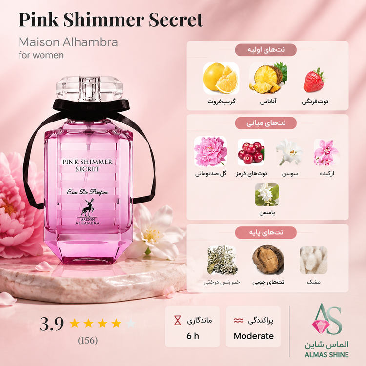 ادو پرفیوم زنانه Maison Alhambra Pink Shimmer Secret حجم 100 میلیلیتر