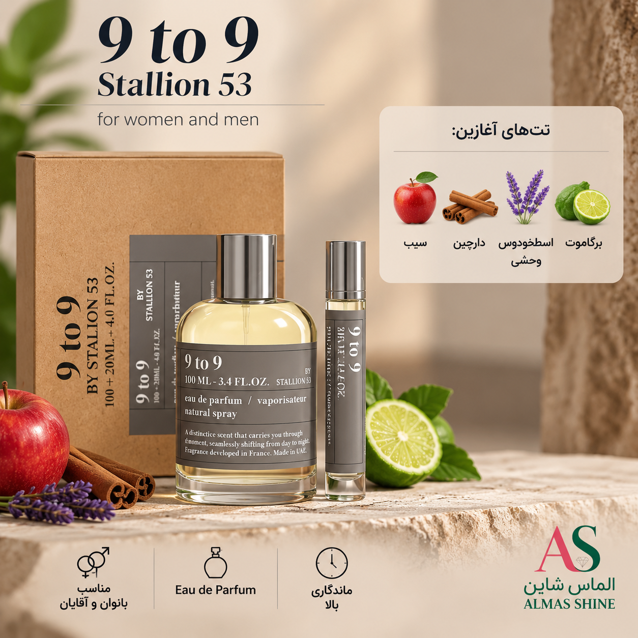 ادکلن یونیسکس استالیون 53 ناین تو ناین 100 میل + ۲۰ میل عطر جیبی
